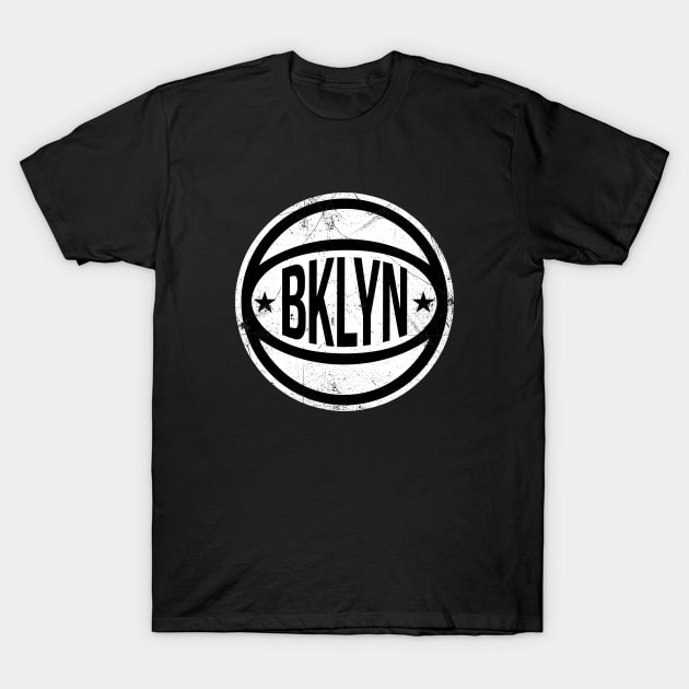 Brooklyn Retro Ball - Black T-Shirt by KFig21